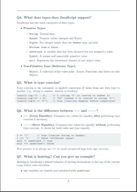 JavaScript interview questions PDF preview page 2